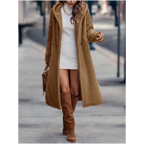 BellanBlue Jackets & Blazers - Cozy Teddy Hoodie Long Jacket Coat